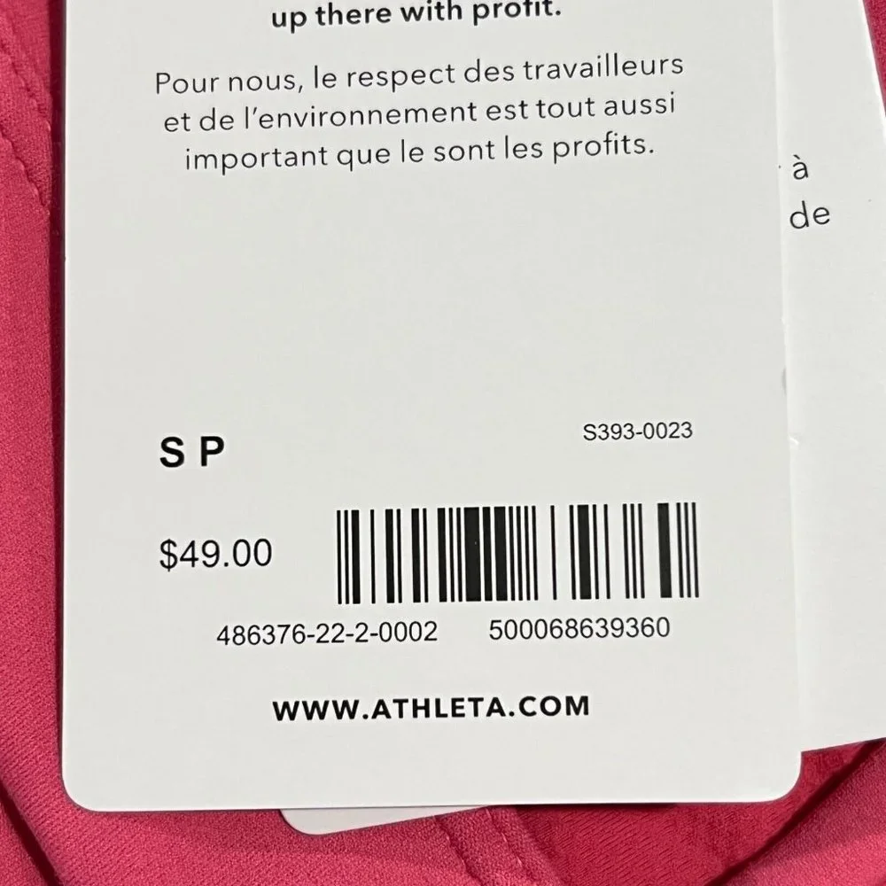 NWT ATHLETA Exhale Bra A-C SMALL Pink